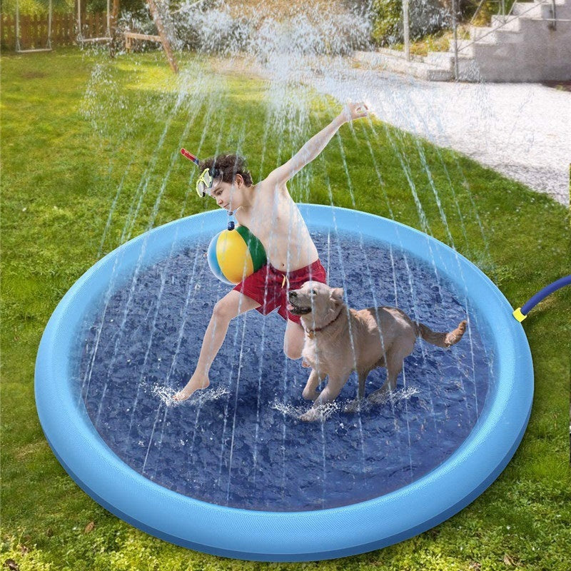 Paws & Play Splash Pad – Inflatable Water Spray Pool for Pets & Kids