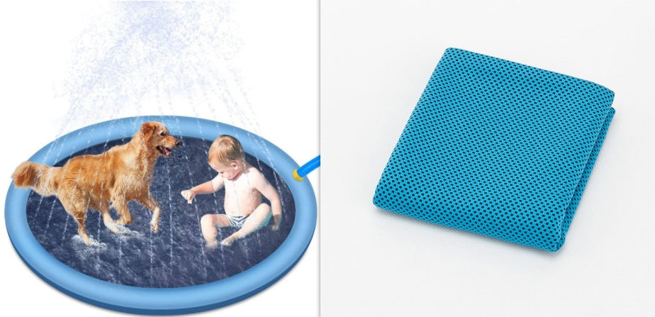Paws & Play Splash Pad – Inflatable Water Spray Pool for Pets & Kids